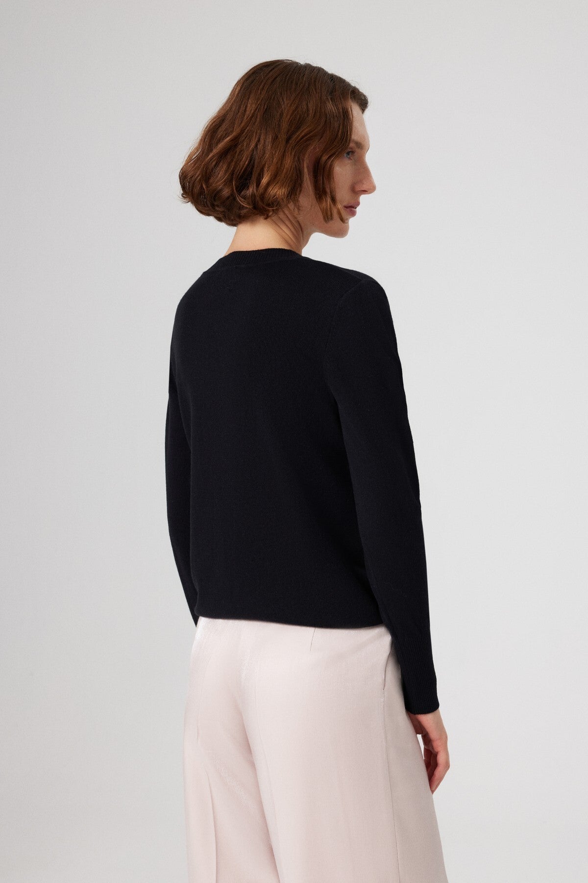 Black V-Neck Long Sleeve Women's Sweater