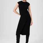 Black Collar Patterned Crop Top