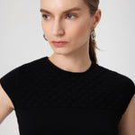 Black Collar Patterned Crop Top