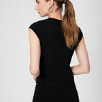 Black Collar Patterned Crop Top