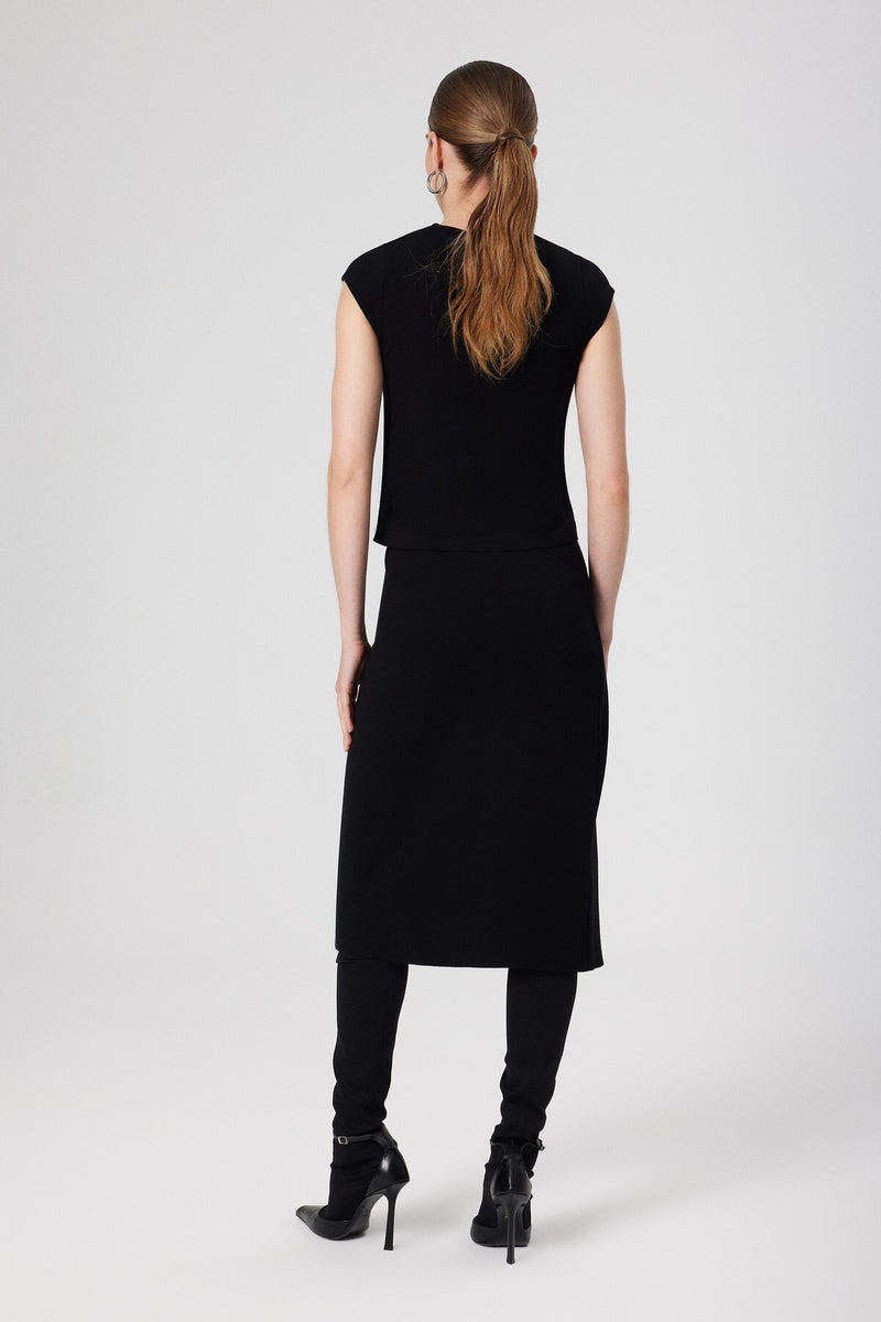 Black Collar Patterned Crop Top