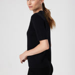 Women's Sweater with Black Collar Embroidery