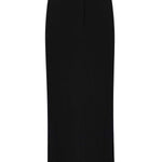 Black Slit Detail Long Knit Skirt
