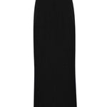 Black Slit Detail Long Knit Skirt
