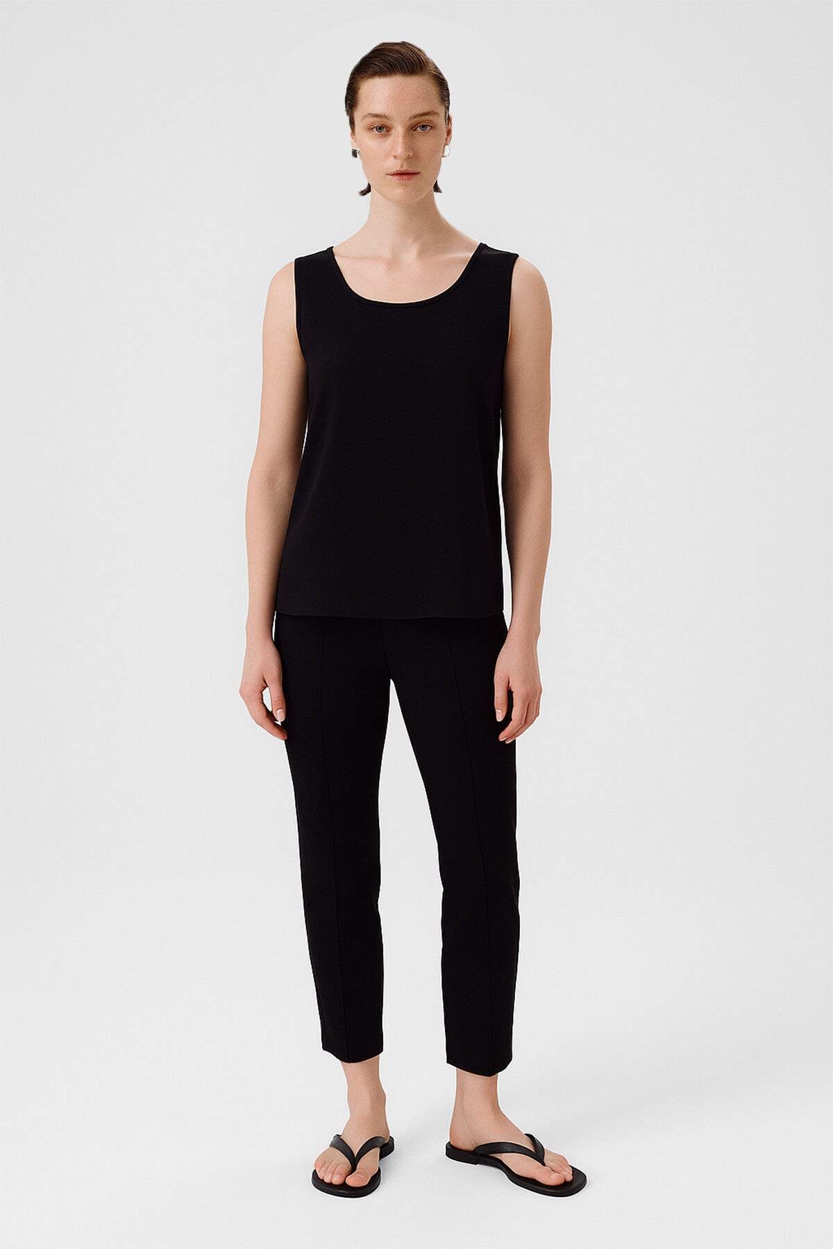 Black Round Neck Satin Women's Athletic Shirt