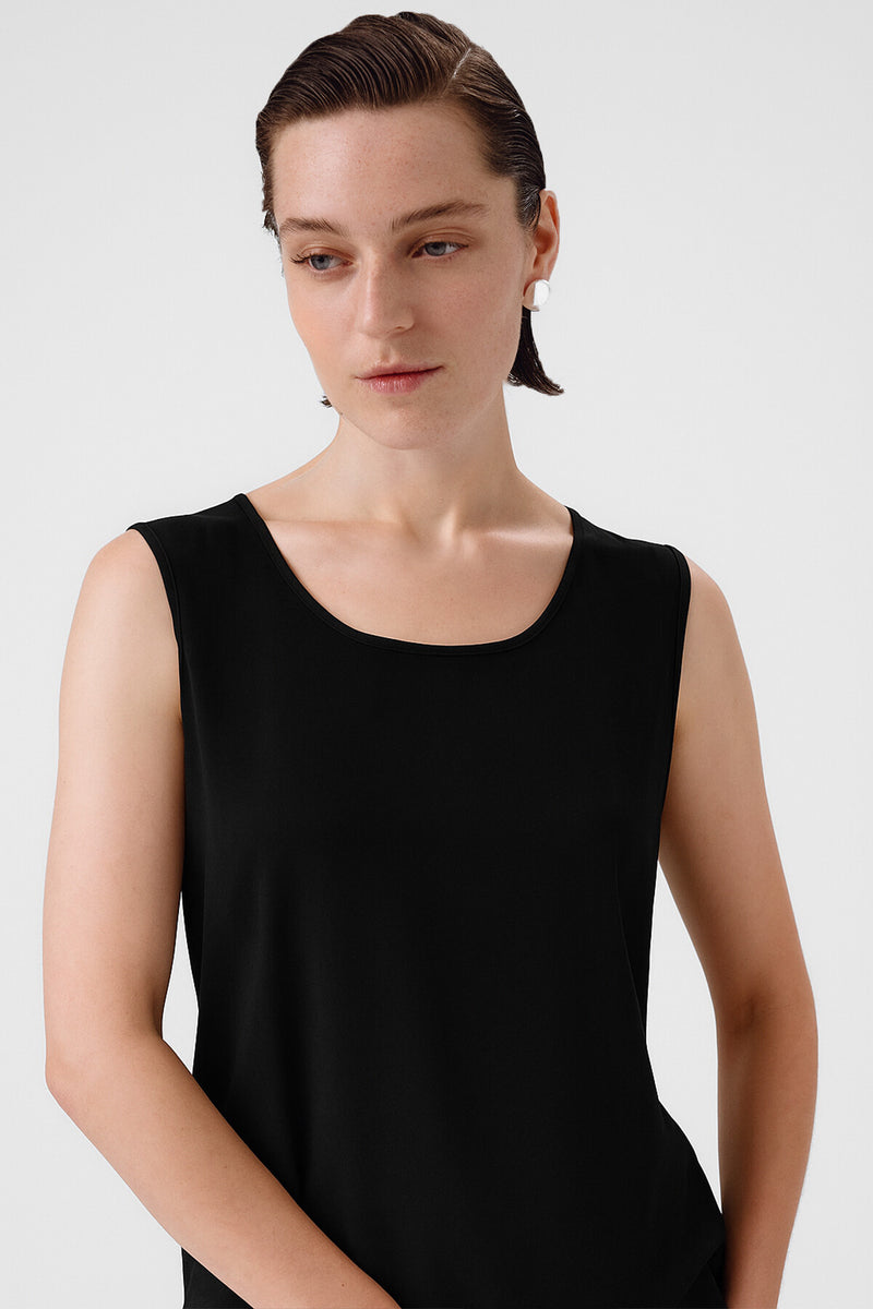 Black Round Neck Satin Women's Athletic Shirt