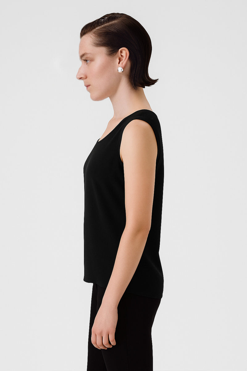 Black Round Neck Satin Women's Athletic Shirt