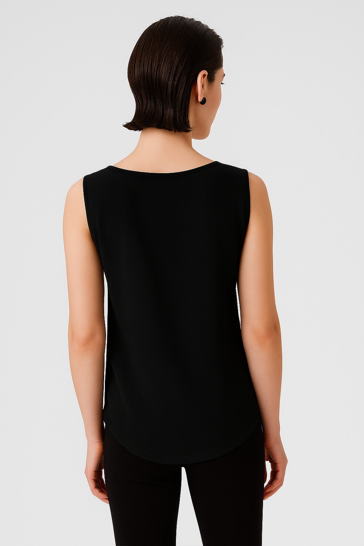 Black Round Neck Satin Women's Athletic Shirt