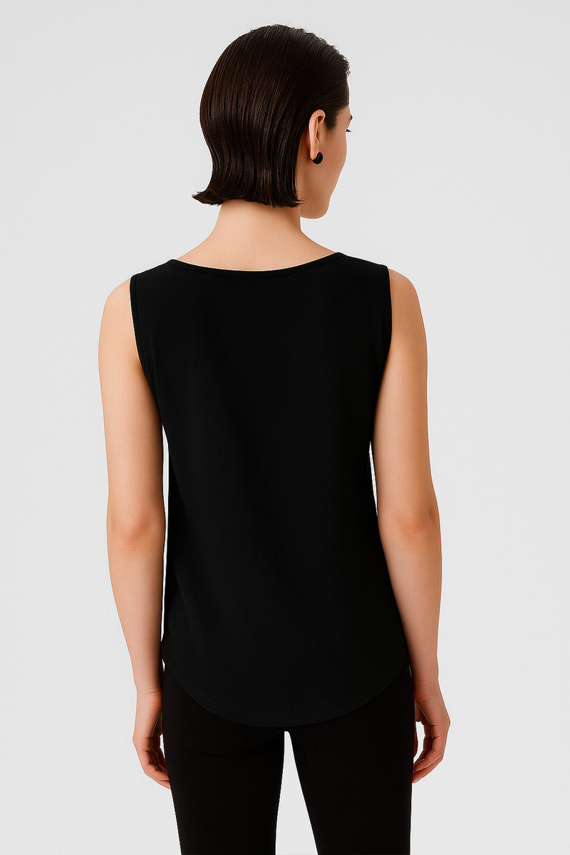 Black Round Neck Satin Women's Athletic Shirt