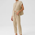 Women's Stone-Washed Belted Pocket Detail Pants