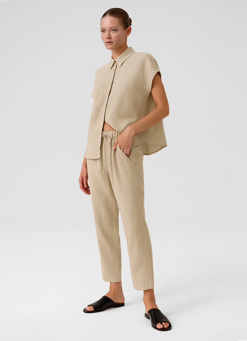 Women's Stone-Washed Belted Pocket Detail Pants