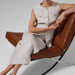 Women's Vest with Stone Gold Button Pocket Detail