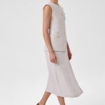 Women's Vest with Stone Gold Button Pocket Detail