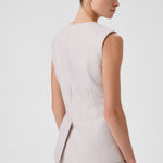 Women's Vest with Stone Gold Button Pocket Detail