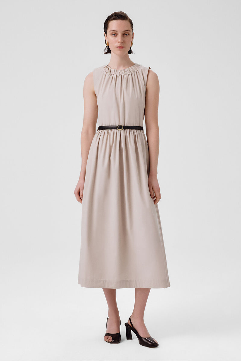Stone Arch Detailed Sleeveless Long Dress