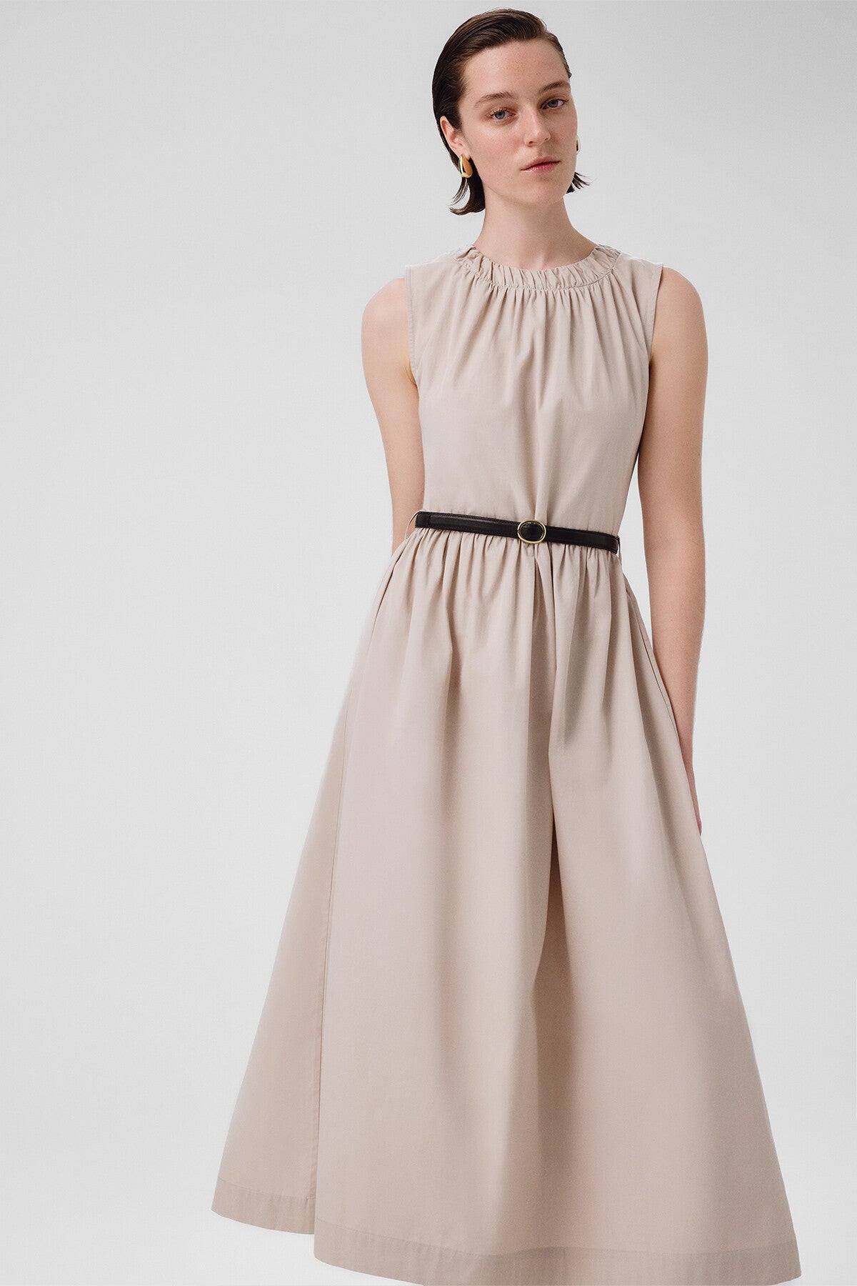 Stone Arch Detailed Sleeveless Long Dress