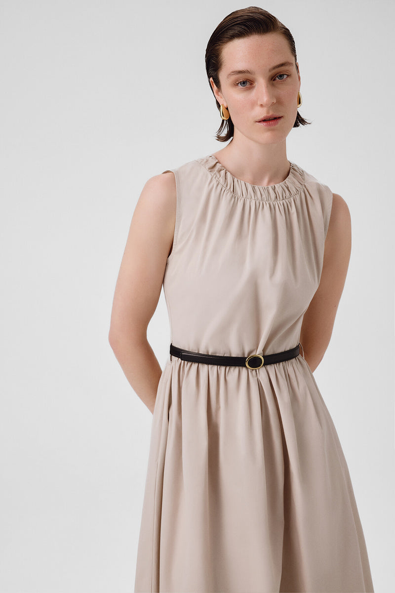 Stone Arch Detailed Sleeveless Long Dress