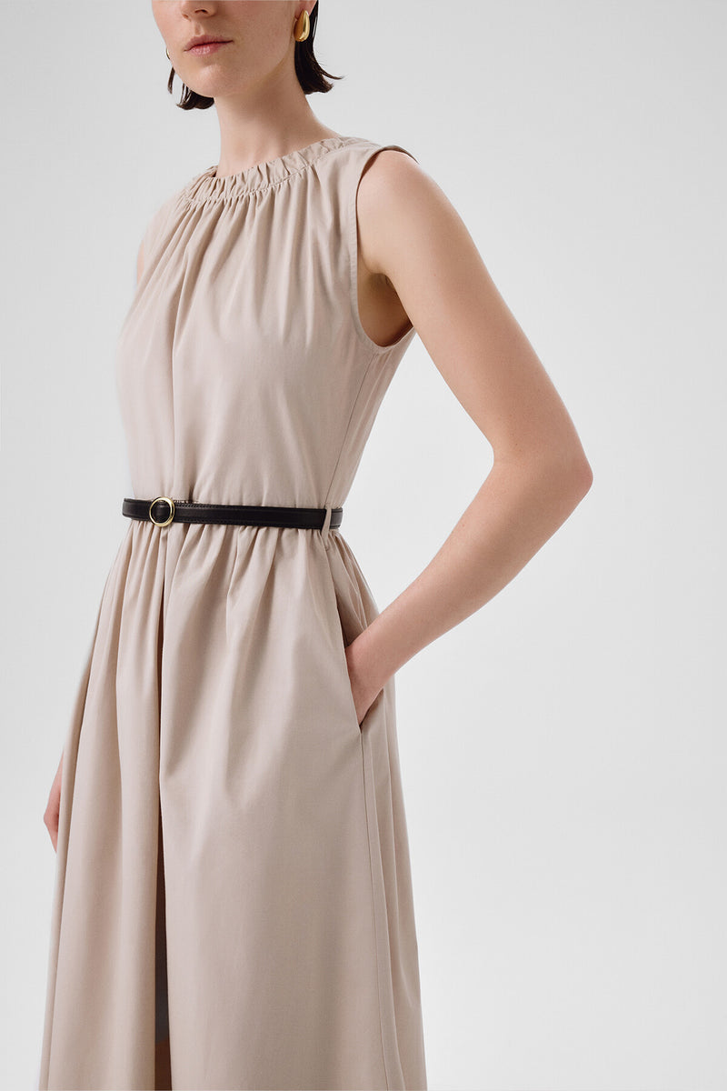 Stone Arch Detailed Sleeveless Long Dress
