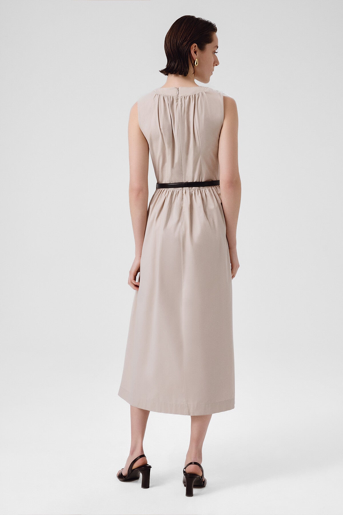 Stone Arch Detailed Sleeveless Long Dress