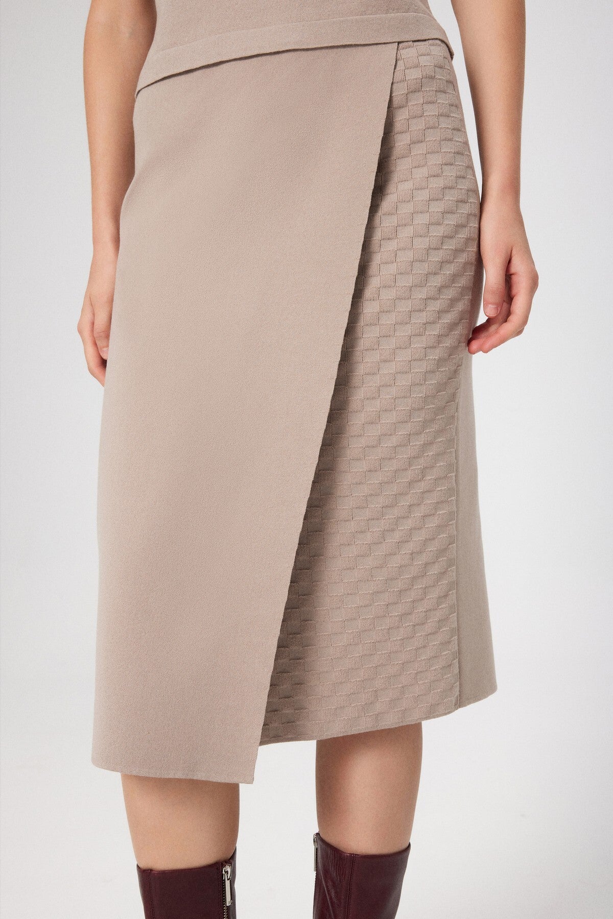 Stone Cross Pattern Midi Skirt