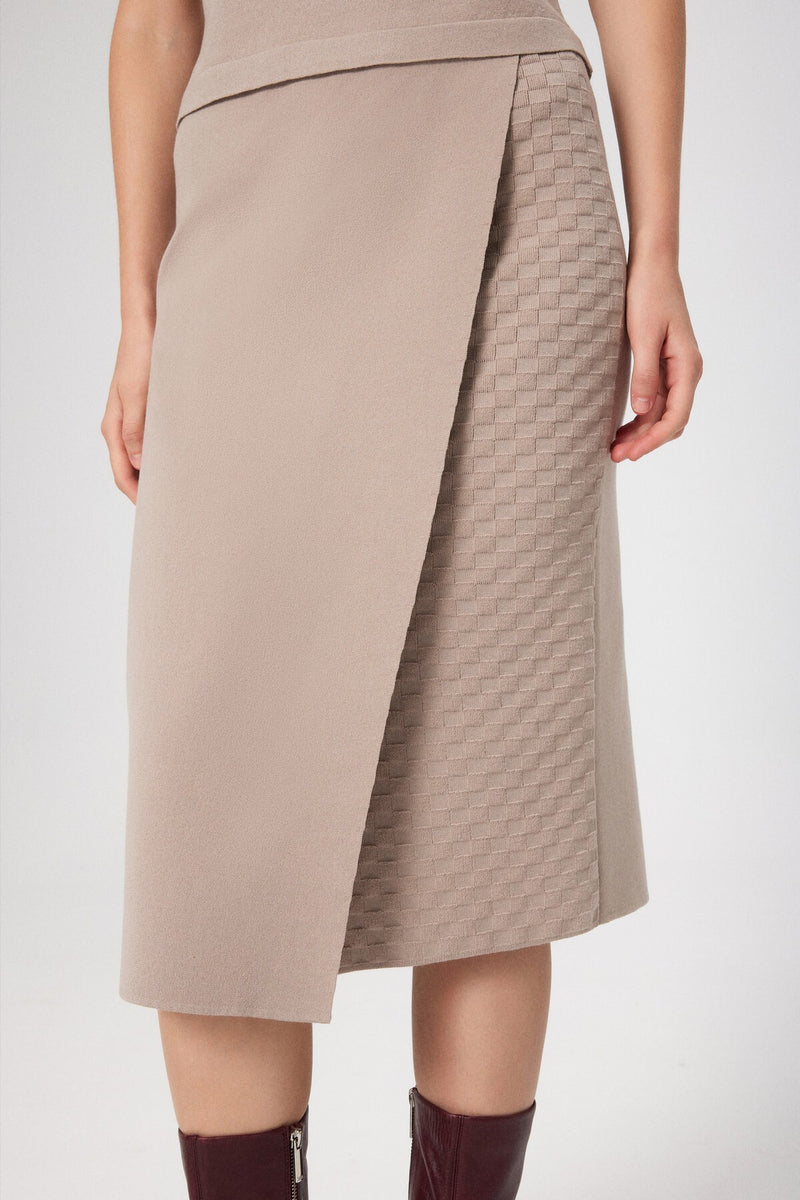 Stone Cross Pattern Midi Skirt