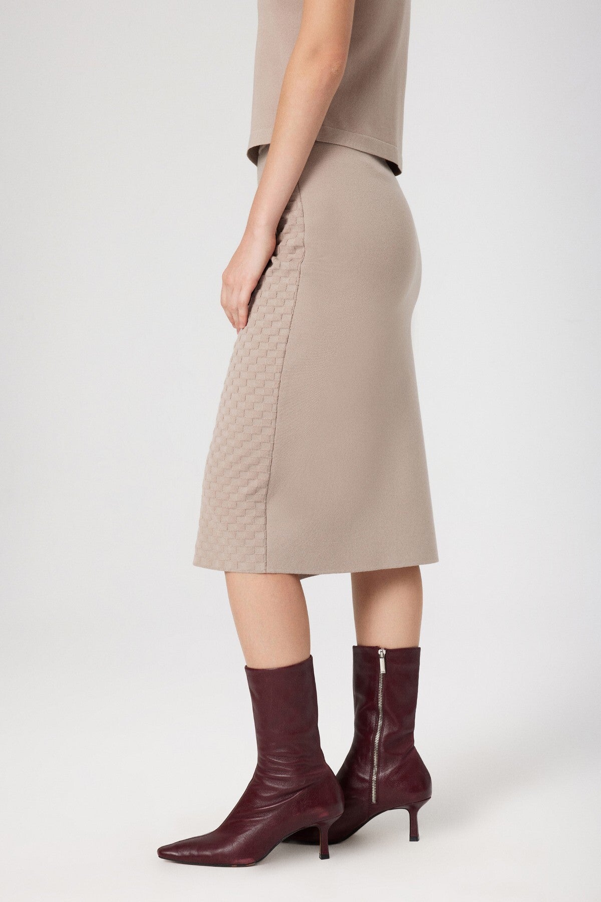 Stone Cross Pattern Midi Skirt