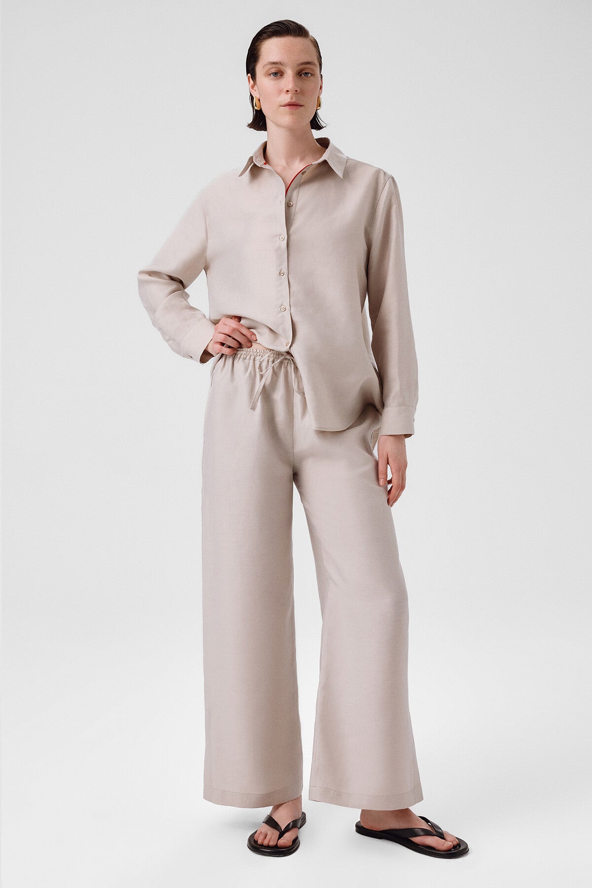 Women's Stonewashed Slit Pants