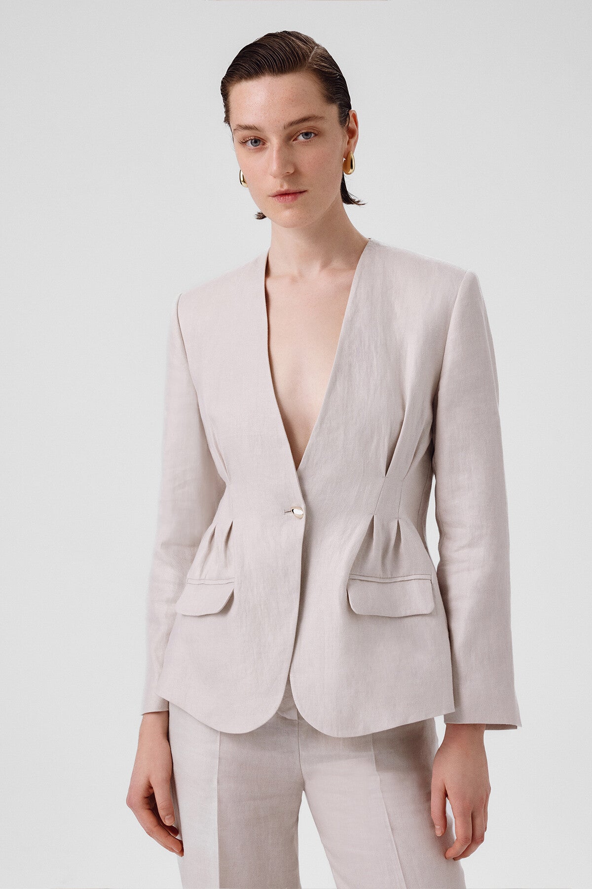 Stone Single-Button Women's Blazer Jacket