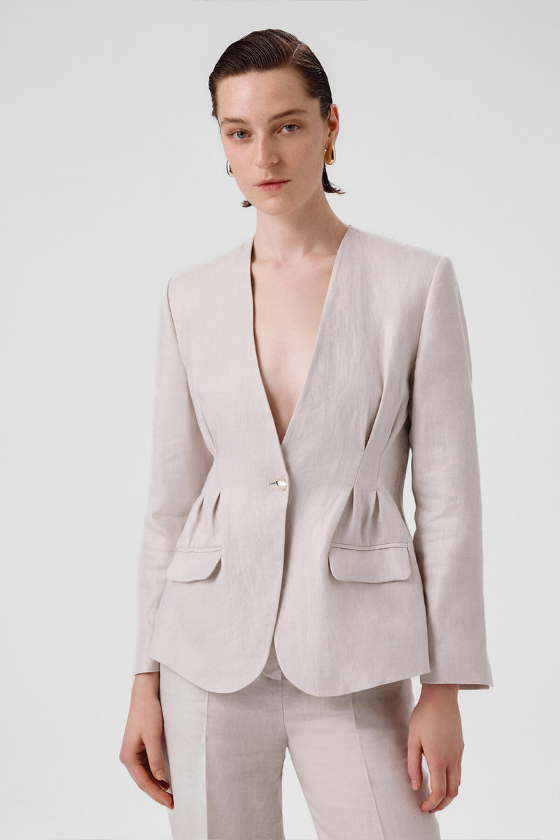 Stone Single-Button Women's Blazer Jacket
