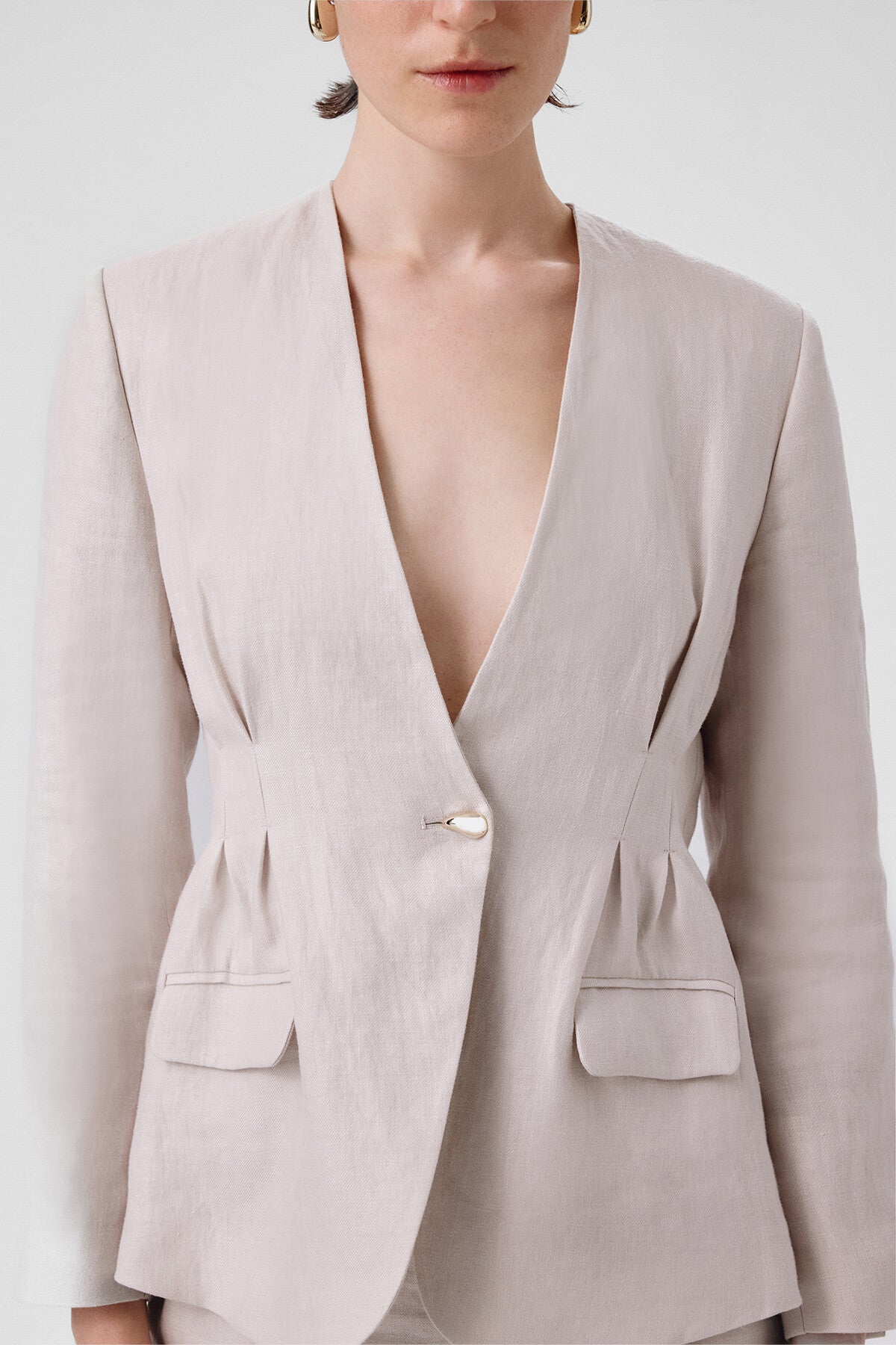 Stone Single-Button Women's Blazer Jacket