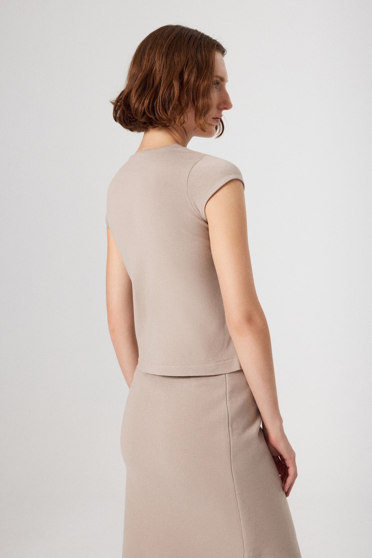 Stone Collar Patterned Crop Top