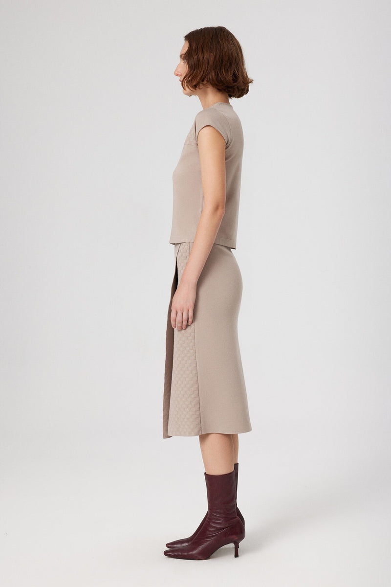 Stone Collar Patterned Crop Top