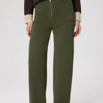 Green Pocket Detailed Zipper Women's Pants