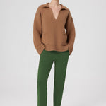 Women's Pants with Green Stitching and Pocket Details