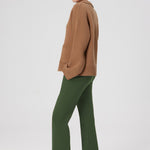 Women's Pants with Green Stitching and Pocket Details
