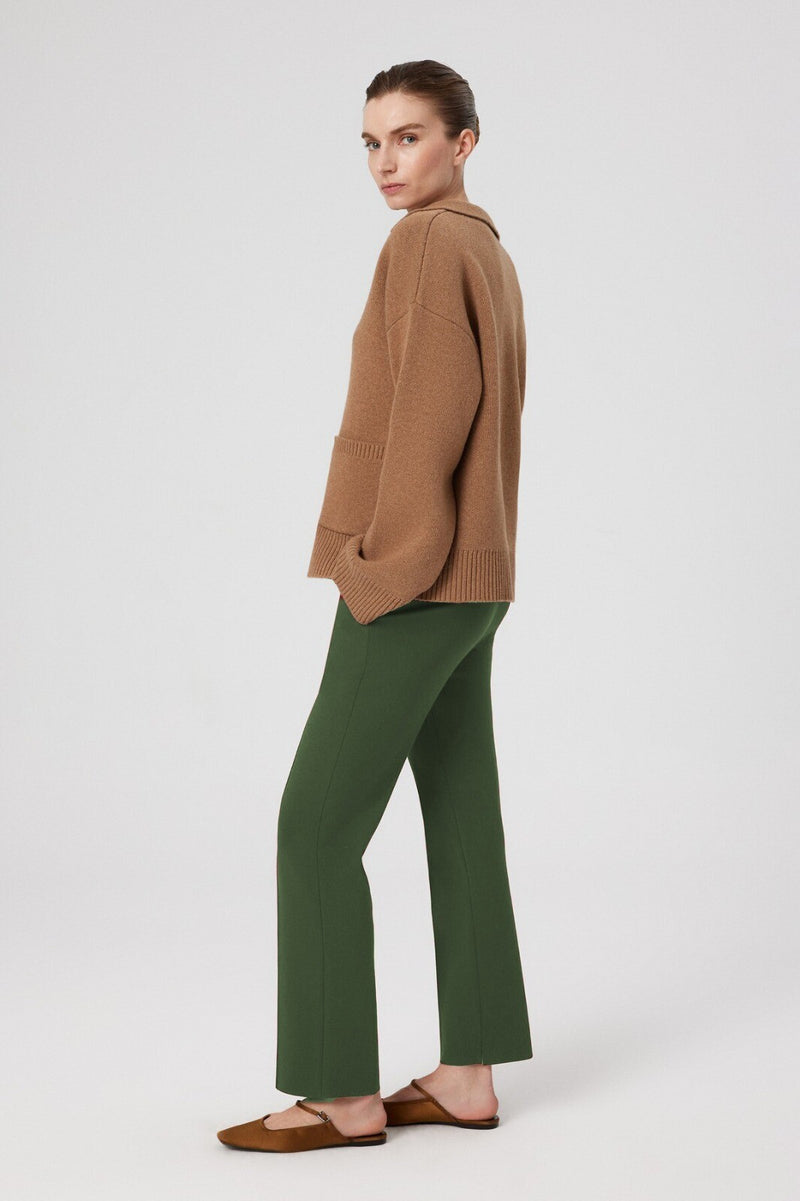 Women's Pants with Green Stitching and Pocket Details