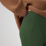 Women's Pants with Green Stitching and Pocket Details