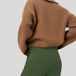Women's Pants with Green Stitching and Pocket Details