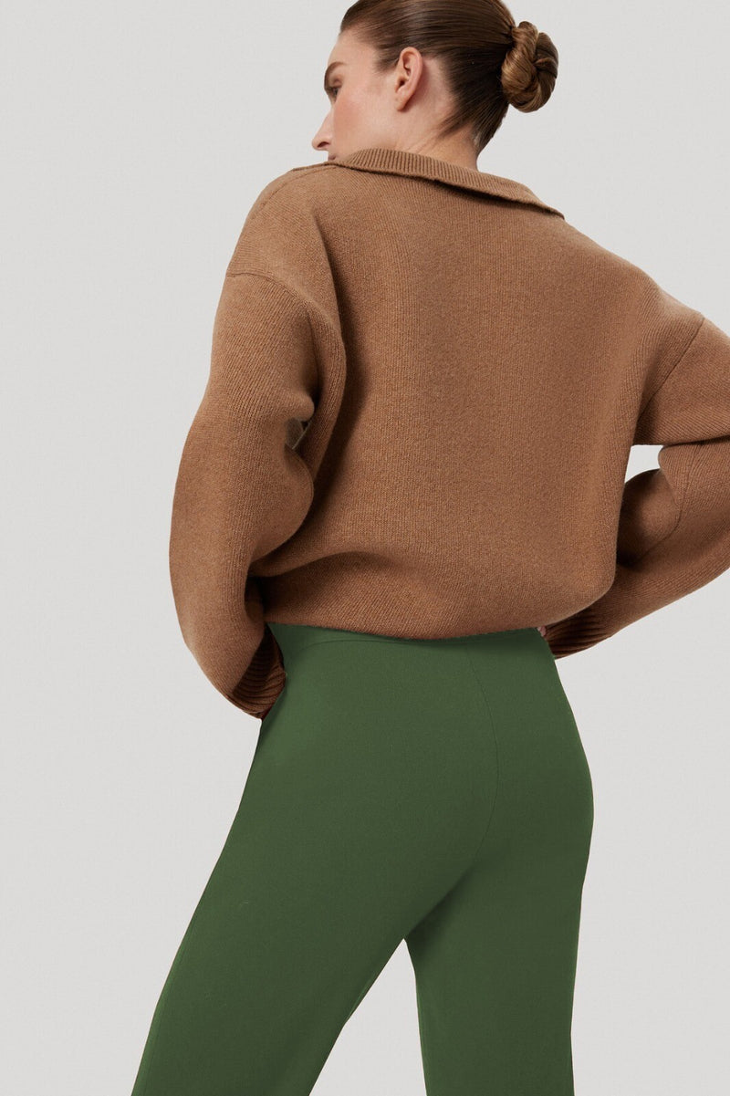 Women's Pants with Green Stitching and Pocket Details